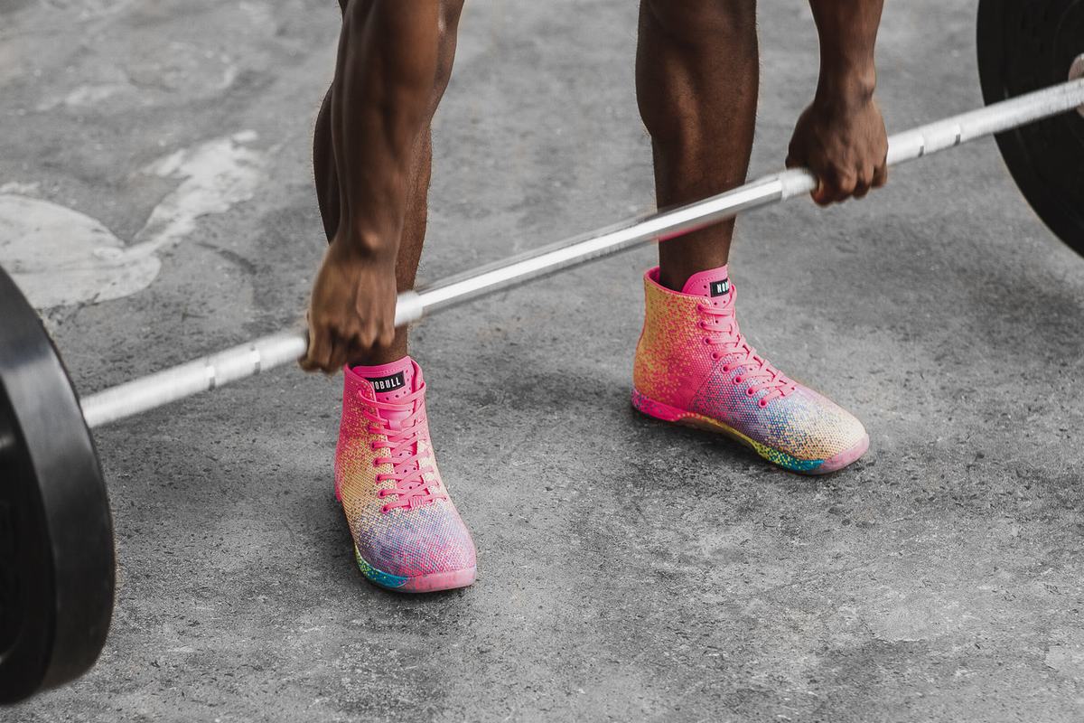 Nobull High-Top Neon Men's Trainers Pink | Australia (BQ9234)
